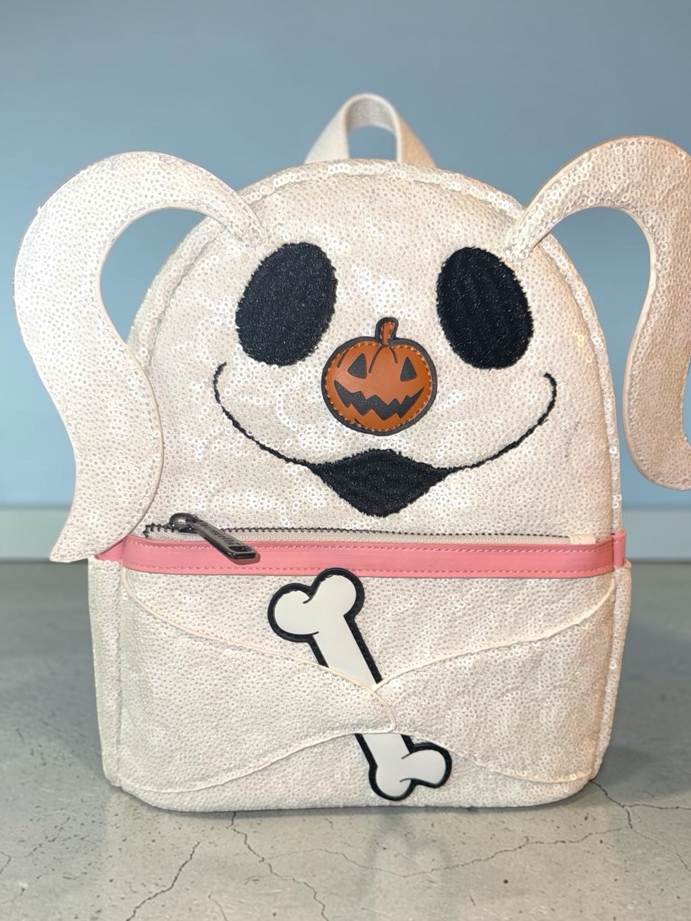 Loungefly NBC Sequin Zero Glow in the Dark Cosplay Backpack